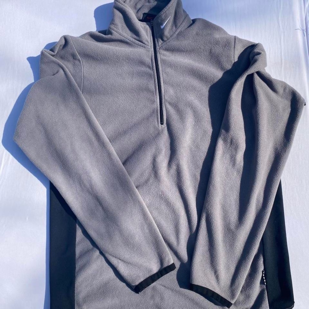 Nike grey fleece jarred zip sweater